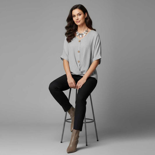 Camicetta Elegante Donna | Top in Cotone con Scollo a V