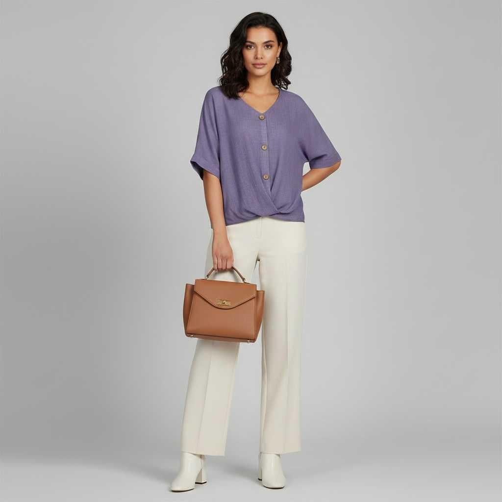 Camicetta Elegante Donna | Top in Cotone con Scollo a V
