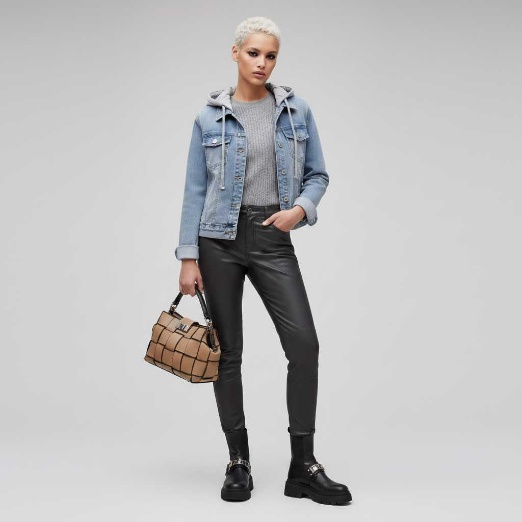 Giubbotto Denim Donna con Cappuccio Removibile | Giacca Casual